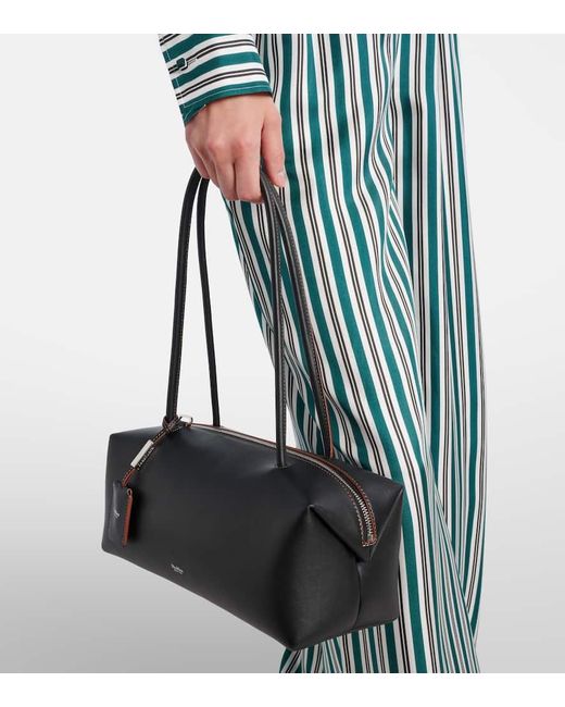 Max Mara Black Holdall Small Leather Tote Bag