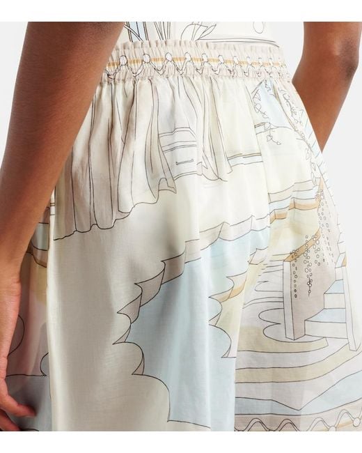 Tory Burch White Printed Cotton Shorts