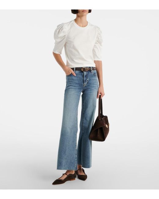 FRAME White Drape Cotton Top