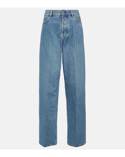 Gucci Blue High-Rise Wide-Leg Jeans