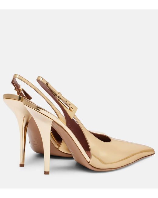 Paris Texas Natural Slingback-Pumps Jessica 105 Aus Metallic-Leder