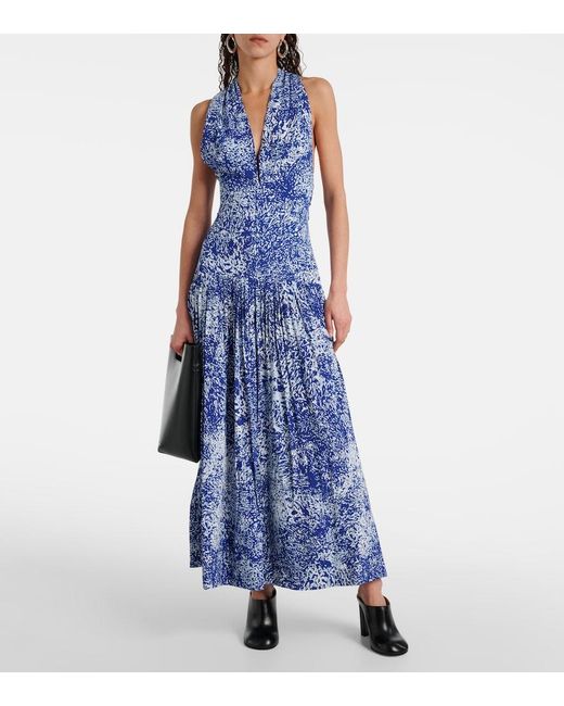 Proenza Schouler Blue Simone Printed Maxi Dress