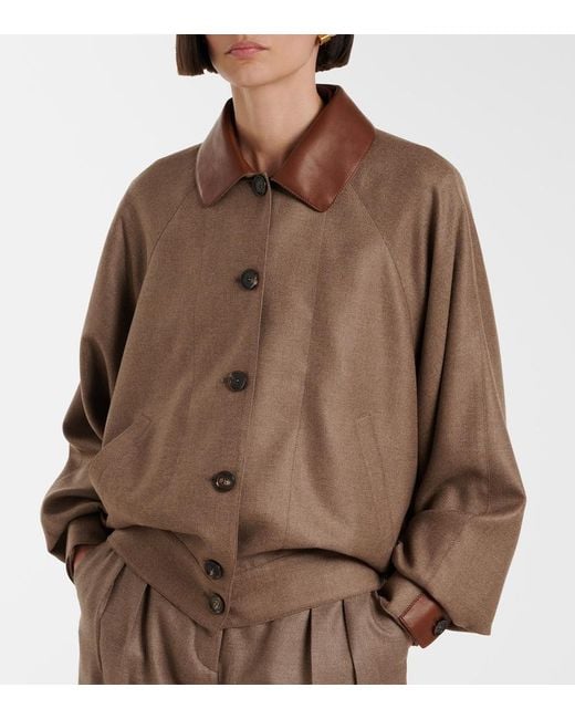 Loro Piana Brown Kiefer Cashmere And Silk Bomber Jacket