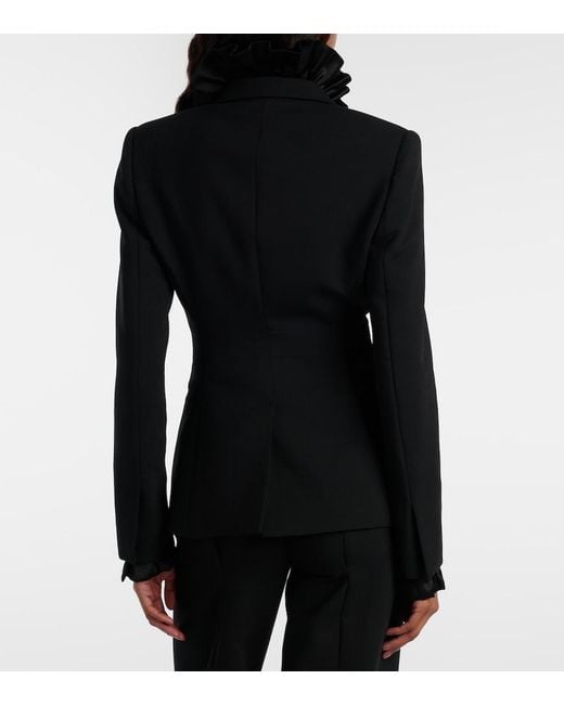 Gucci Black Wool-Blend Blazer