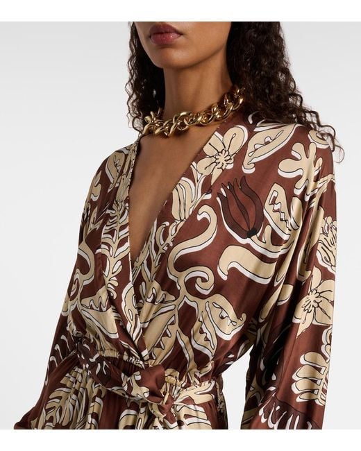Poupette Brown Kristen Printed Maxi Dress