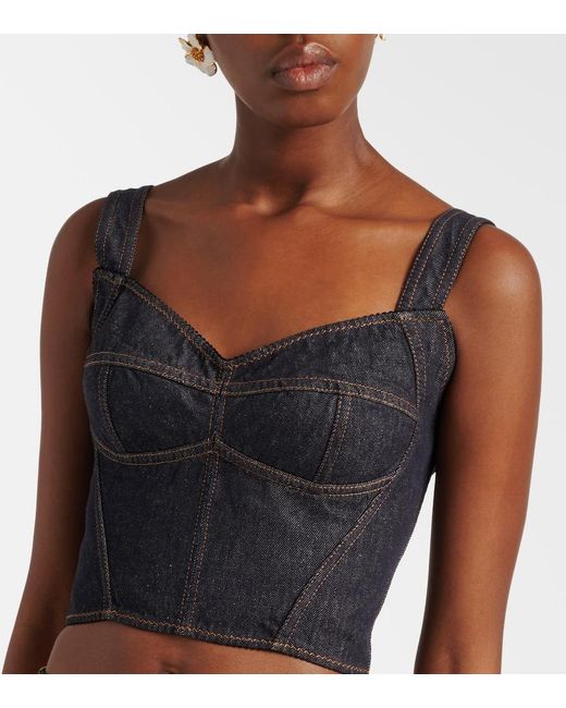 Dolce & Gabbana Black Denim Bustier