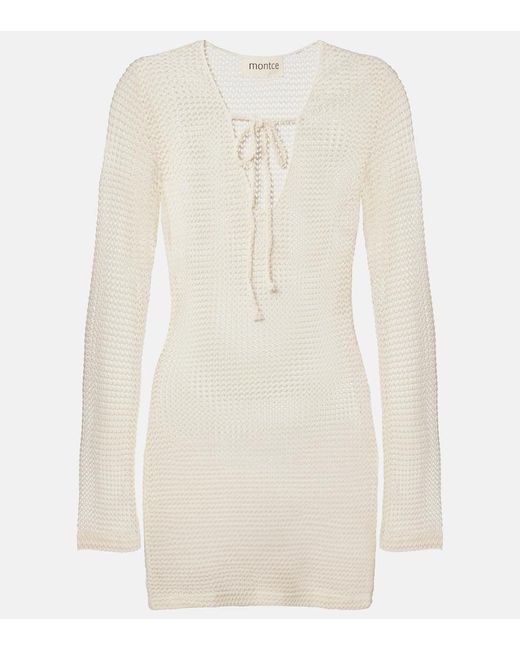 Montce White Sophia Crochet Minidress