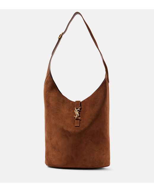 Saint Laurent Brown Le 5 A 7 Suede Bucket Bag