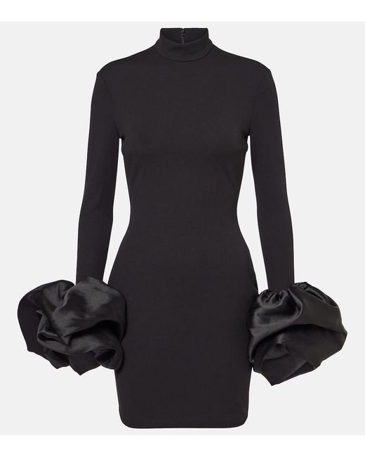 Solace London Black Payton Crepe Minidress