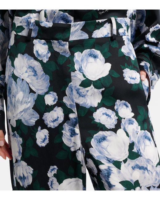 Stella McCartney Blue Printed Satin Pajama Pants