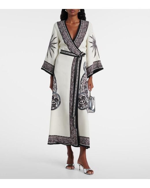 LaDoubleJ White Printed Wrap Dress