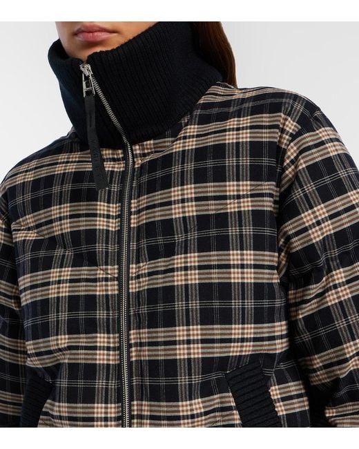 Varley Black Bryony Checked Flannel Puffer Jacket