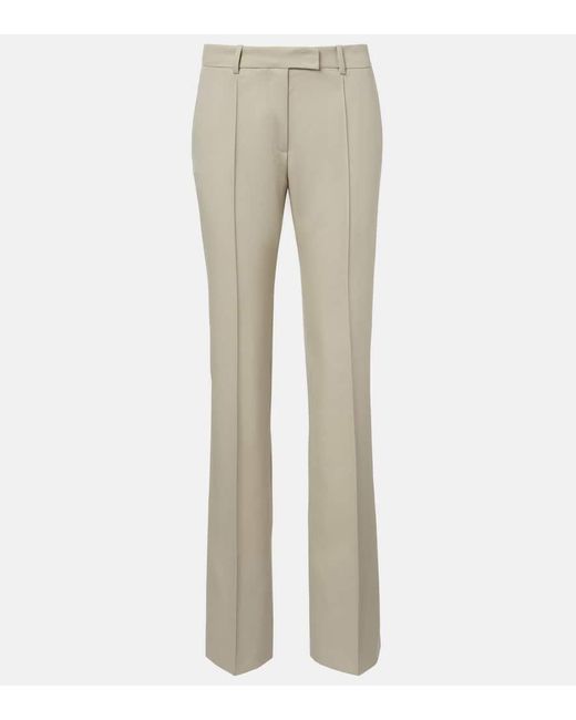 The Attico Natural Low-Rise Wool Straight Pants