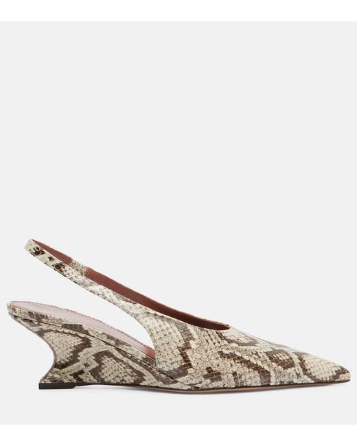 Paris Texas Brown Slingback-Pumps Nina 50 Aus Leder