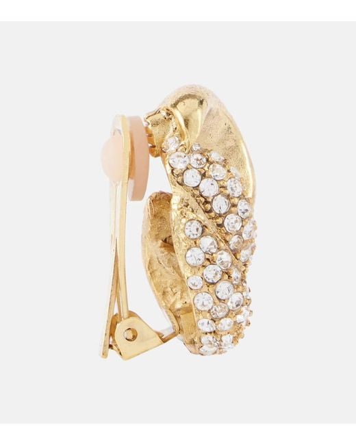 Oscar de la Renta Metallic Love Knot 2.0 Embellished Clip-On Earrings