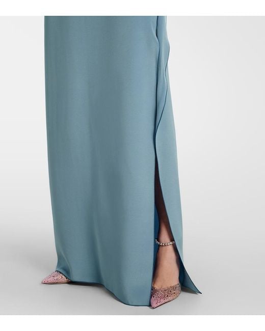 Max Mara Blue Elegante Odessa Silk Maxi Dress