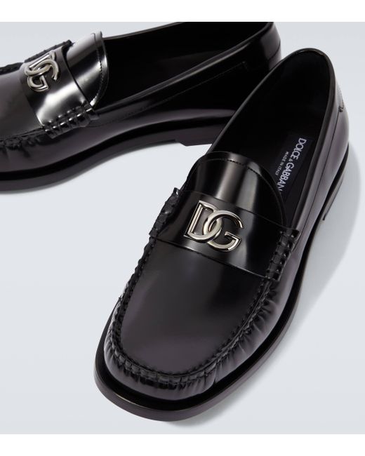 Mocassins DG en cuir Dolce & Gabbana pour homme en coloris Black