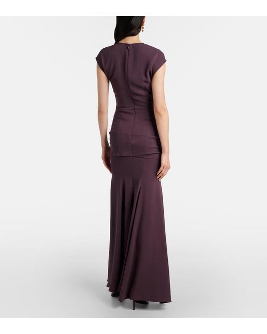 TOVE Purple Ames Gathered Jersey Maxi Dress