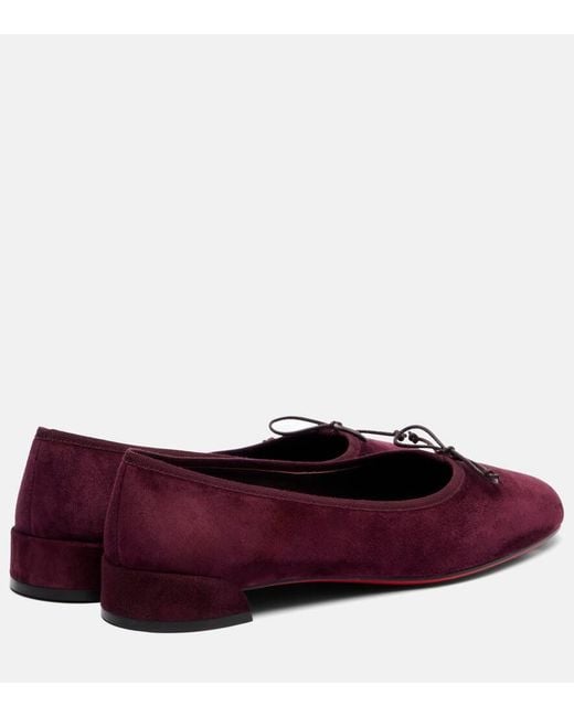 Christian Louboutin Purple Sweetie Jane Suede Ballet Flats