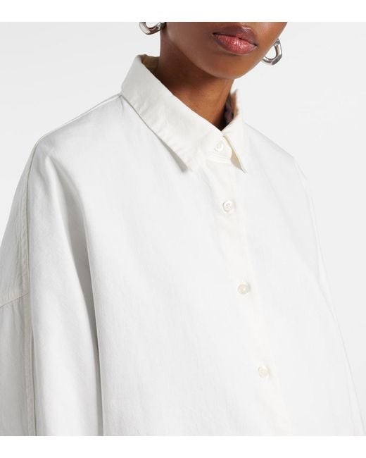 Dries Van Noten White Oversized Denim Shirt