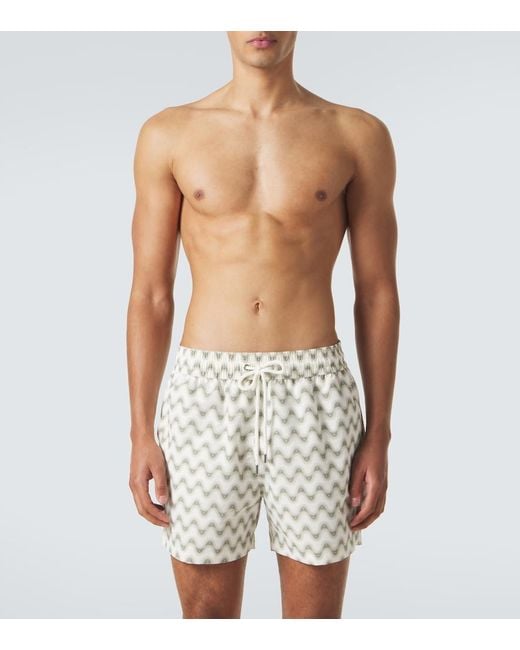 Frescobol Carioca White Rio Printed Swim Trunks for men