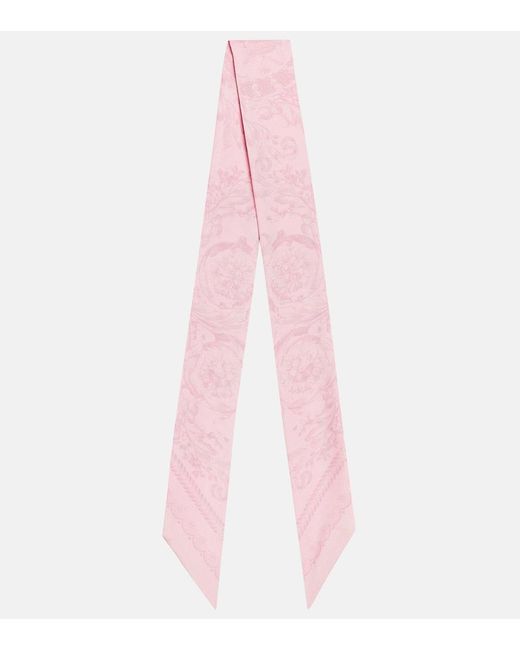 Foulard Barocco in seta di Versace in Pink