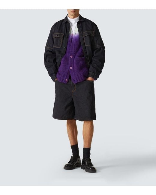 Sacai Black Denim Bermuda Shorts for men