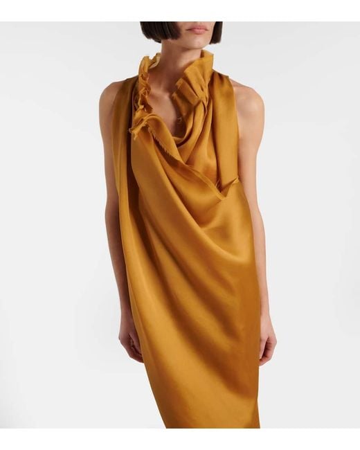 Khaite Metallic Maxikleid Meryl Aus Seide