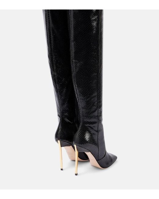 Tom Ford Black Overknee-Stiefel Aus Leder