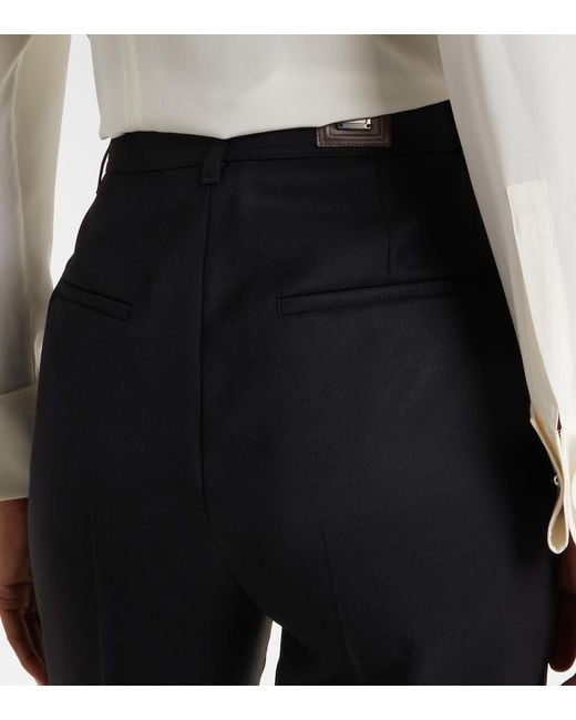 Max Mara Blue Cannes Virgin Wool Straight Pants