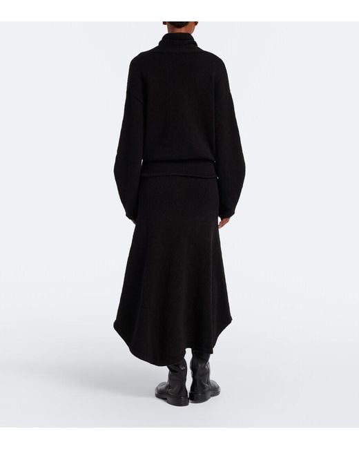 AYA MUSE Black Ken Cotton Midi Skirt