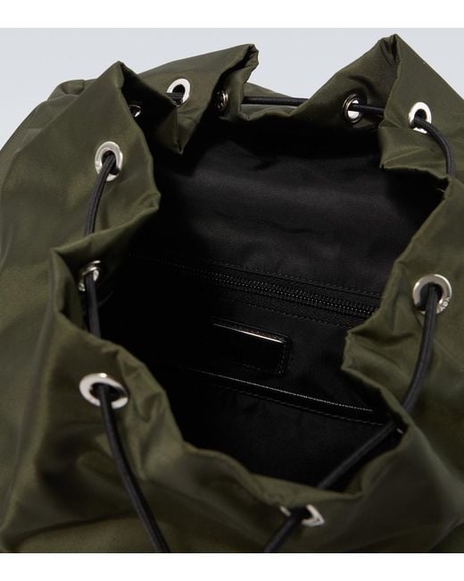 Prada Green Re-Nylon Leather-Trimmed Backpack for men
