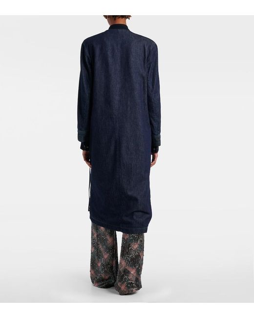 Dries Van Noten Blue Denim Wrap Coat