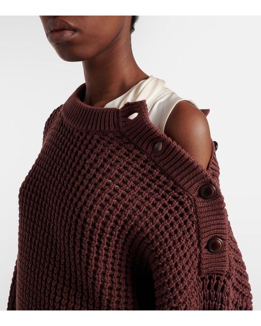 Brunello Cucinelli Purple Cotton-Blend Sweater