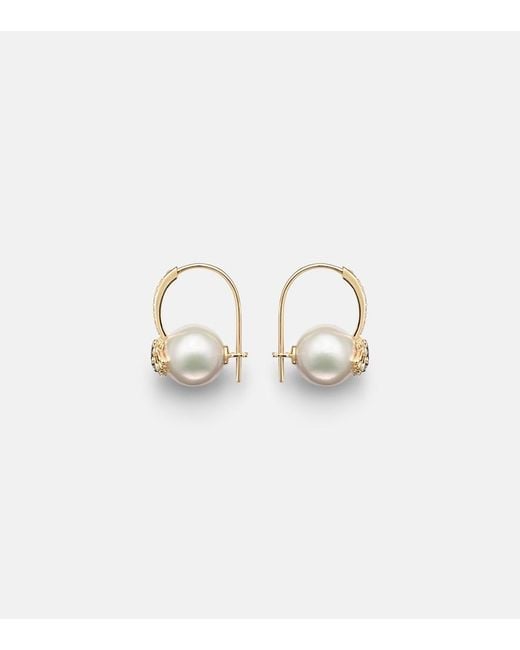 Sydney Evan White 14Kt Earrings With Pearls And Diamonds