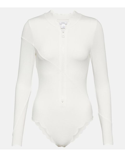 Marysia Swim White North Sea Rashguard Swimsuit