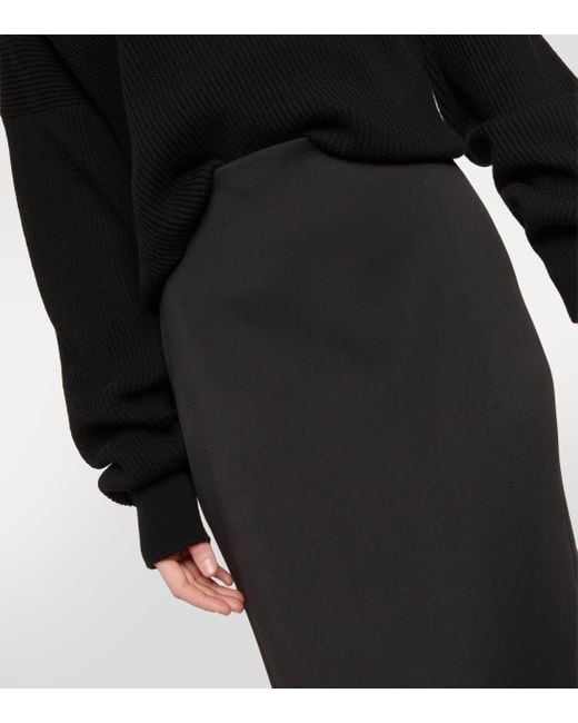 The Row Black Bartelle Wool Maxi Skirt