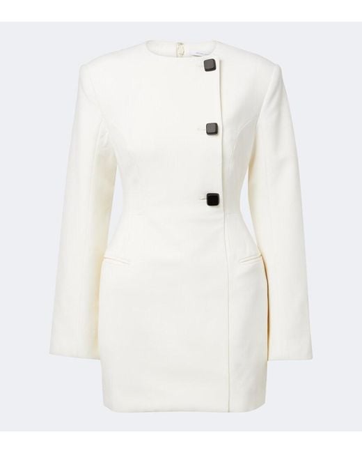 Rachel Gilbert White Finley Wool-Blend Minidress