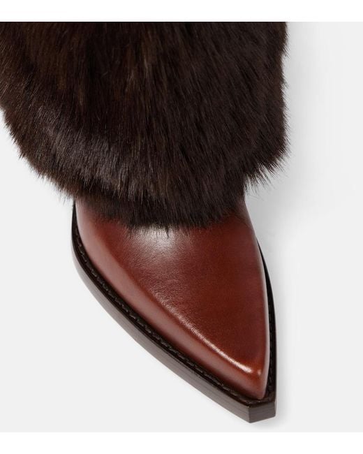 Paris Texas Black Leather Knee-High Boots