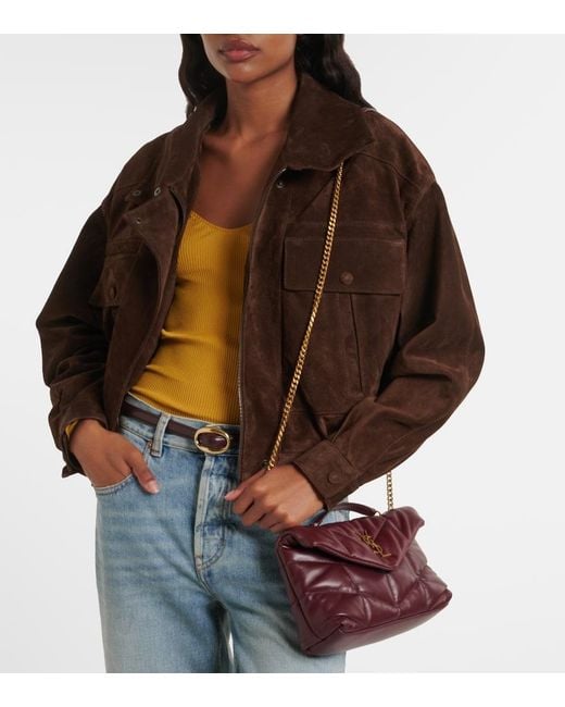 Saint Laurent Purple Toy Puffer Leather Shoulder Bag
