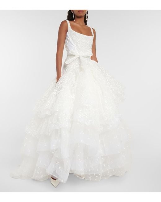 Vivienne Westwood White Bridal Princess Embroidered Gown