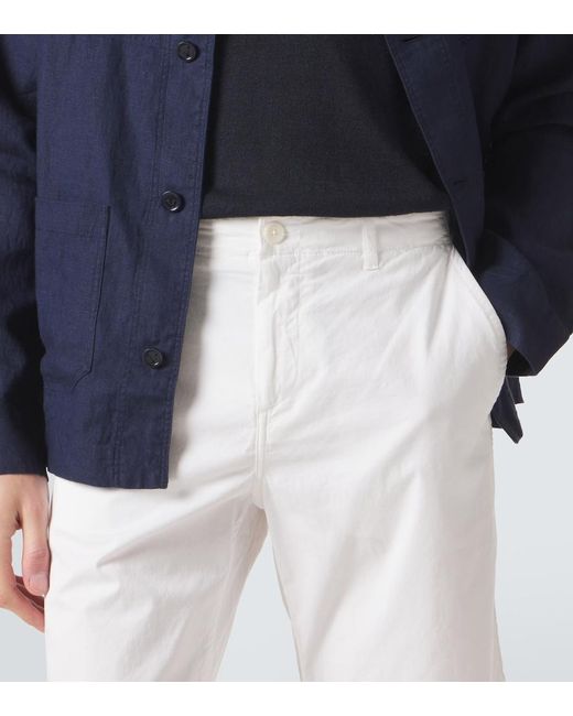 Vilebrequin White Cotton-Blend Satin Bermuda Shorts for men