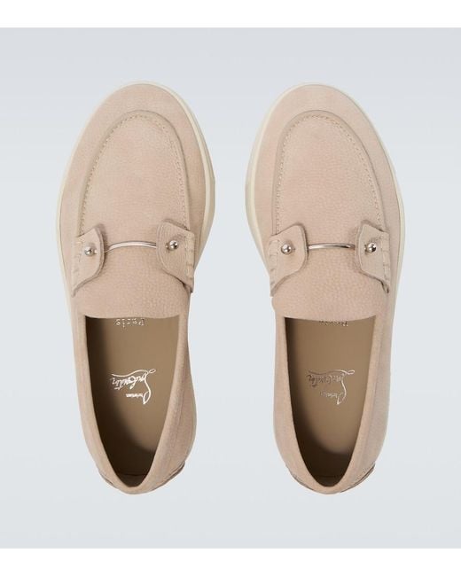 Christian Louboutin White Chambeliboat Leather Slip-On Shoes for men