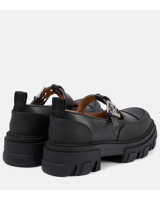 Zapatos Mary Jane de mezcla de piel sintetica Ganni de color Black