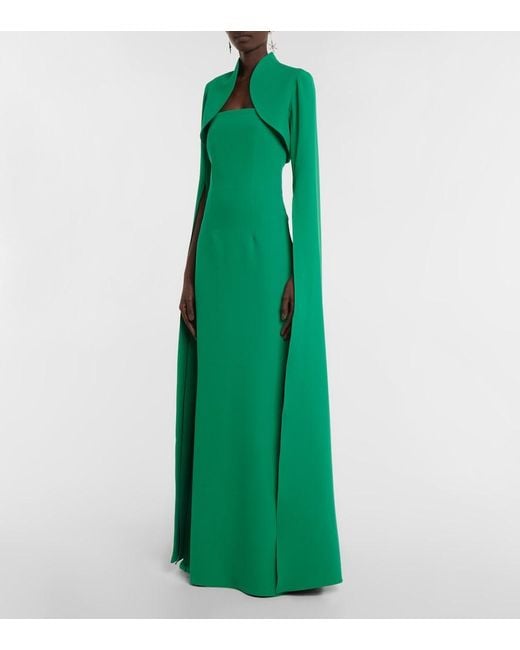 Safiyaa Green Crepe Gown