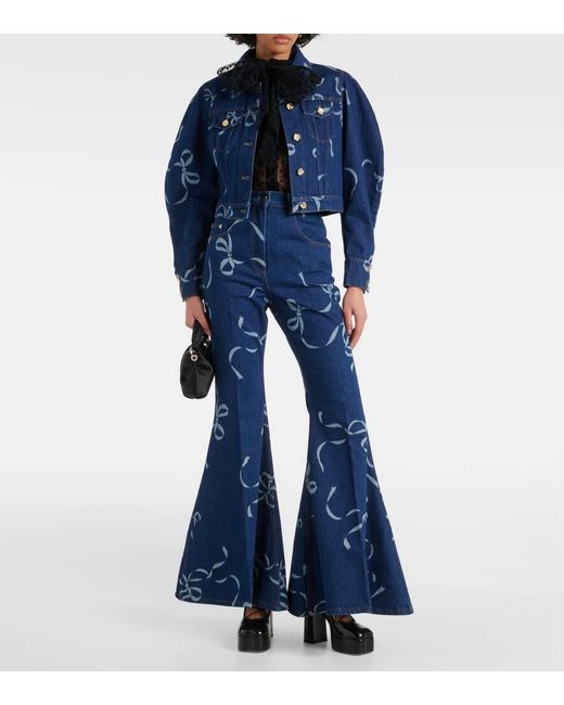 Nina Ricci Blue Printed Denim Jacket