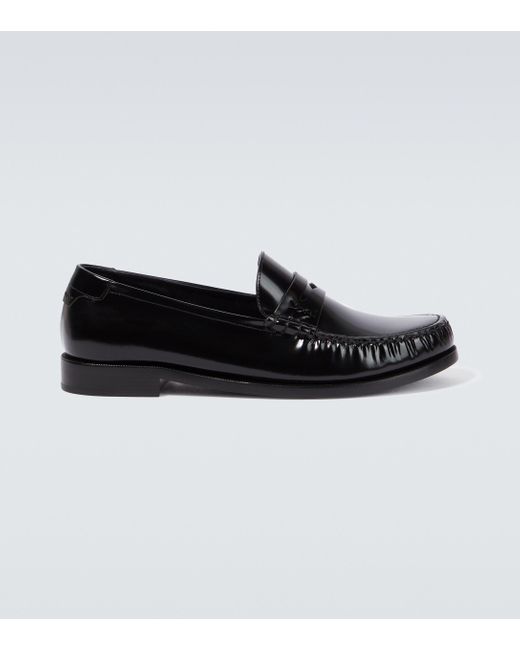 Le Loafer Leather Loafers Saint Laurent pour homme en coloris Black