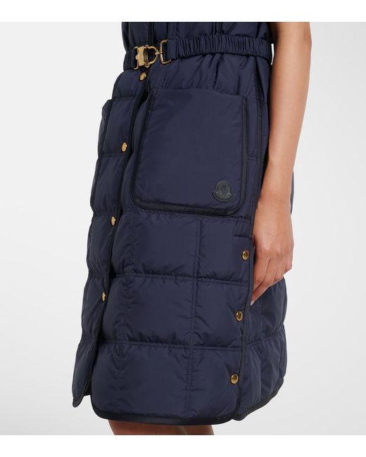 Moncler Blue Cygnette Belted Quilted Down Vest