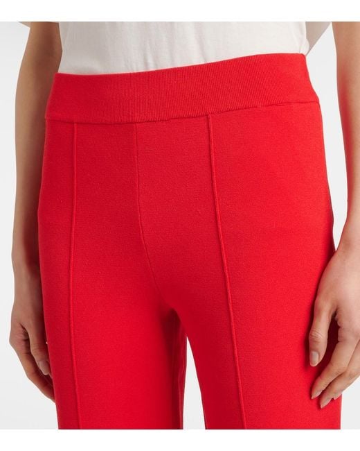 Veronica Beard Red Bray High-Rise Slim Culottes