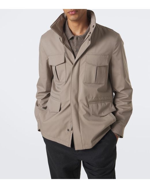 Agnona Brown Technical Field Jacket for men